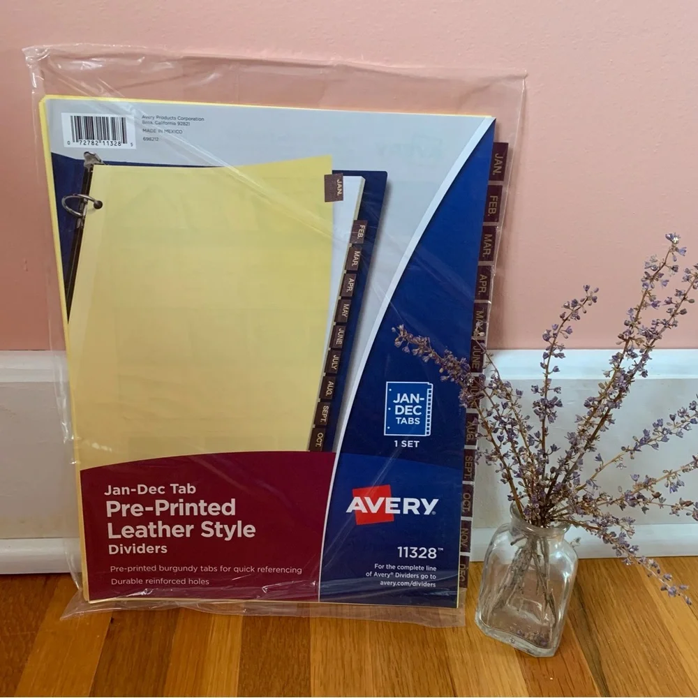 Avery Dennison Ave-11328 Monthly Tab Divider - 12 X Printed Jan To Dec.